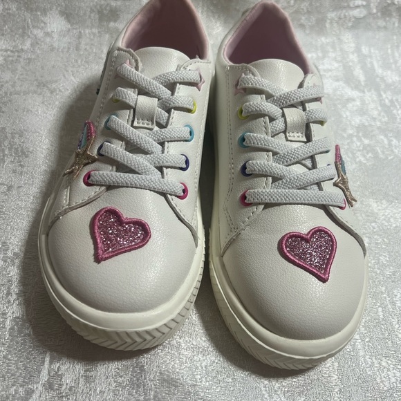 Wonder Nation Sneakers White with Pink Accents Casual Low-Top - Picture 3 of 8